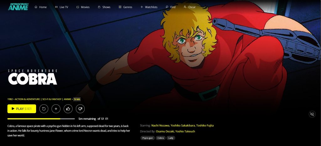 Retrocrush tiene anime gratis, pero se puede acceder a un catálogo más amplio con una suscripción