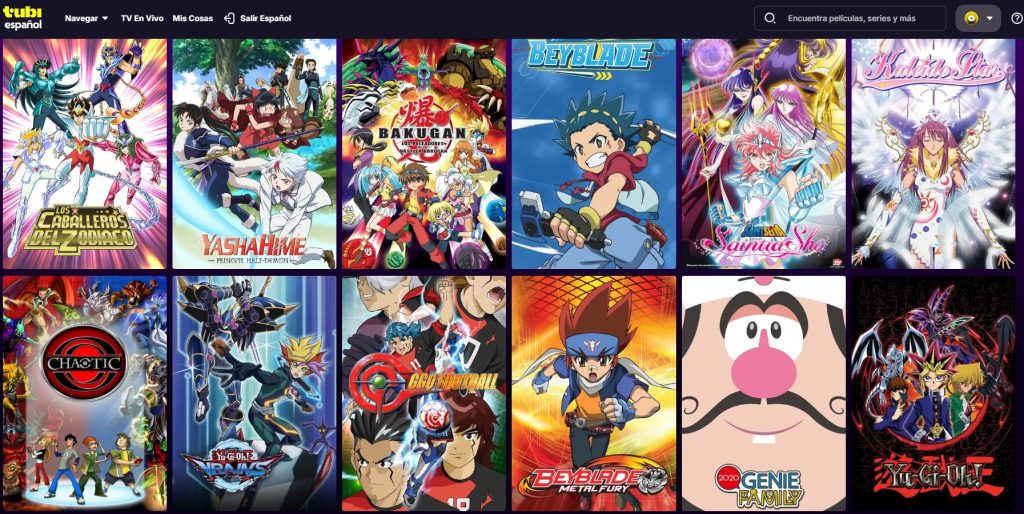 Tubi tiene anime y dibujos animados tanto en español, como en inglés